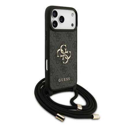 Guess Guess iPhone 17 Pro Max Back-Cover hul - Crossbody 4G Big Logo - Cord Strap - Schwarz Guess Guess iPhone 17 Pro Max Back-Cover hul - Crossbody 4G Big Logo - Cord Strap - Schwarz