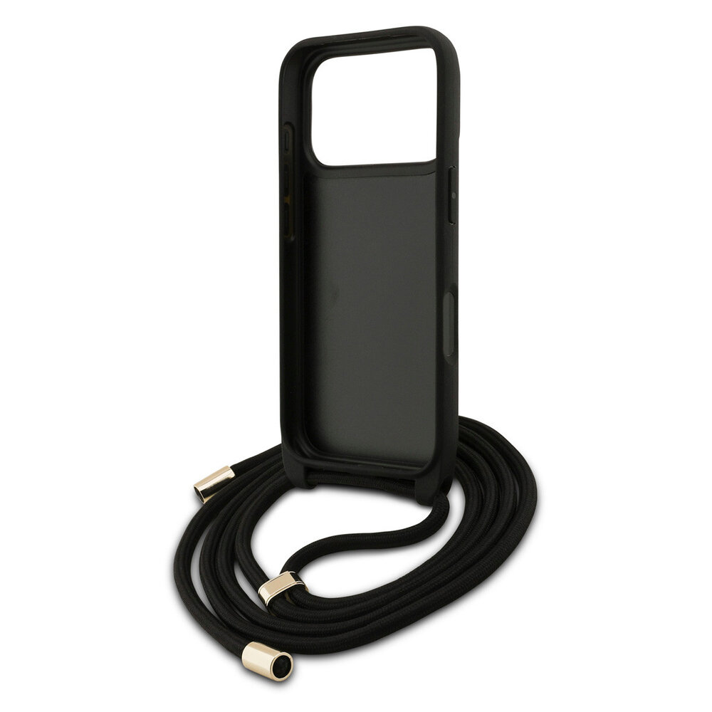 Guess Guess iPhone 17 Pro Max Back cover coque - Crossbody 4G Big Logo - Cord Strap - Noir Guess Guess iPhone 17 Pro Max Back cover coque - Crossbody 4G Big Logo - Cord Strap - Noir