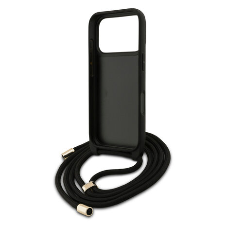 Guess Guess iPhone 17 Pro Max Backcover hoesje - Crossbody 4G Big Logo - Cord Strap - Zwart Guess Guess iPhone 17 Pro Max Backcover hoesje - Crossbody 4G Big Logo - Cord Strap - Zwart