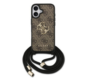 Guess Guess iPhone 17 Back cover coque - Crossbody 4G Big Logo - Cord Strap - Marron