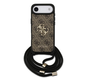Guess Guess iPhone 17 Air Back cover case - Crossbody 4G Big Logo - Cord Strap - Brown Guess Guess iPhone 17 Air Back cover case - Crossbody 4G Big Logo - Cord Strap - Brown