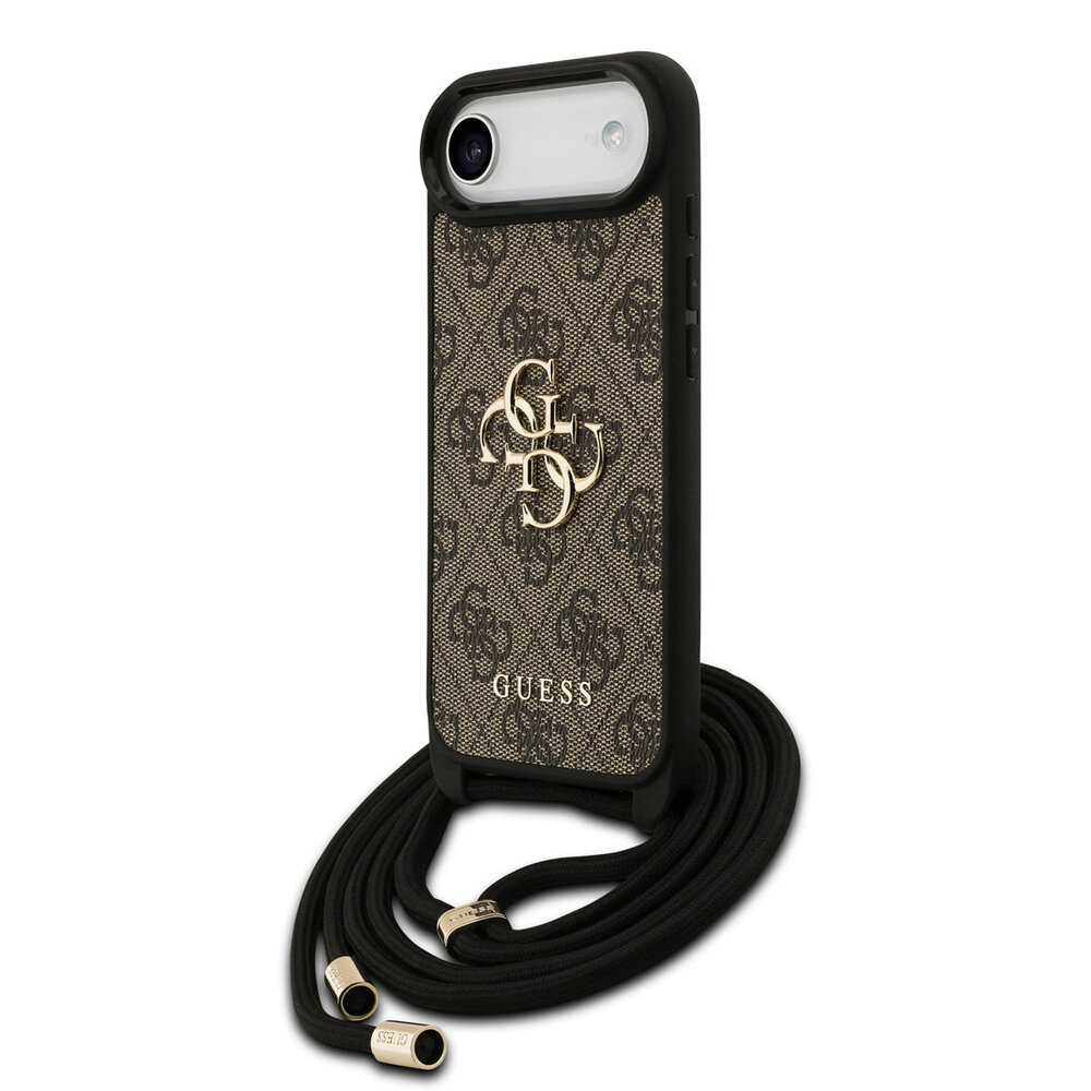 Guess Guess iPhone 17 Air Back-Cover hul - Crossbody 4G Big Logo - Cord Strap - Braun Guess Guess iPhone 17 Air Back-Cover hul - Crossbody 4G Big Logo - Cord Strap - Braun