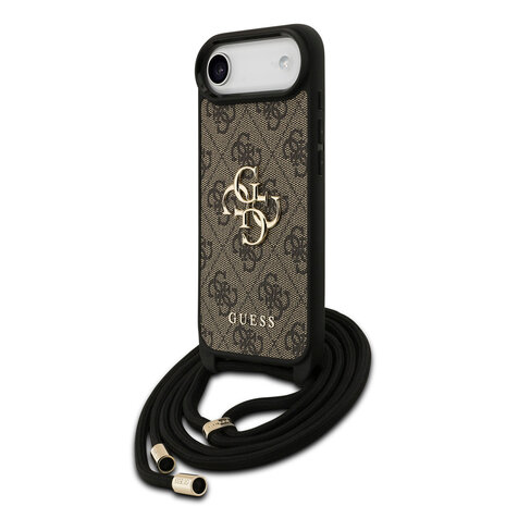 Guess Guess iPhone 17 Air Back cover case - Crossbody 4G Big Logo - Cord Strap - Brown Guess Guess iPhone 17 Air Back cover case - Crossbody 4G Big Logo - Cord Strap - Brown