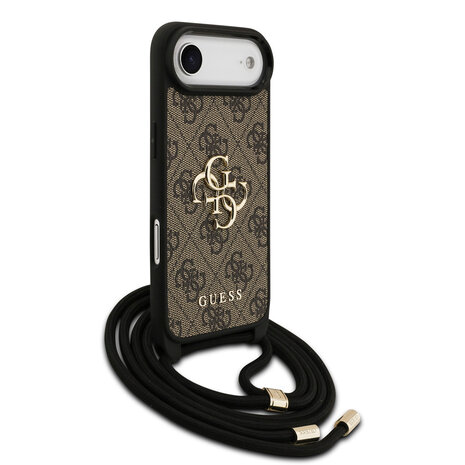 Guess Guess iPhone 17 Air Back cover case - Crossbody 4G Big Logo - Cord Strap - Brown Guess Guess iPhone 17 Air Back cover case - Crossbody 4G Big Logo - Cord Strap - Brown