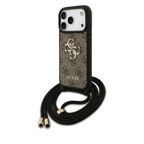Guess Guess iPhone 17 Pro/iPhone 18 Pro Handyhülle Großes 4G-Logo Crossbody-Ausführung Tragekordel - Braun