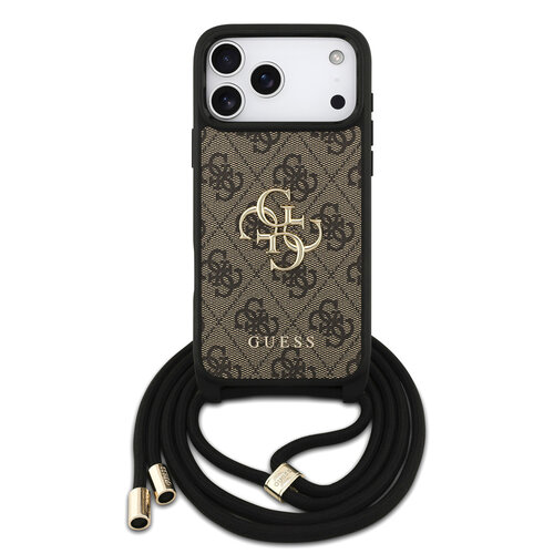 Guess Guess iPhone 17 Pro Max/iPhone 18 Pro Max Handyhülle Großes 4G-Logo Crossbody-Ausführung Tragekordel - Braun