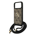 Guess Guess iPhone 17 Pro Max/iPhone 18 Pro Max Coque arrière Grand logo 4G version bandoulière Cordon de transport - Marron