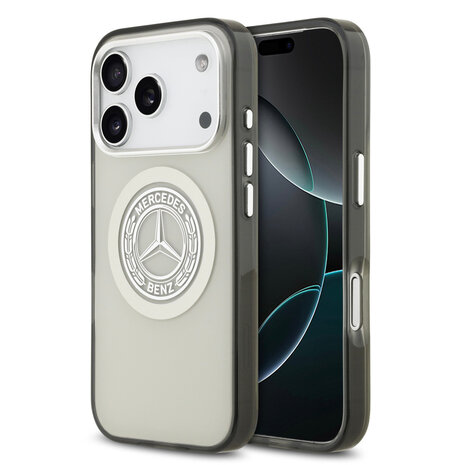 Mercedes-Benz Mercedes-Benz iPhone 17 Pro Back-Cover hul - Magsafe - Double Layer - Vintage Logo - Grau Mercedes-Benz Mercedes-Benz iPhone 17 Pro Back-Cover hul - Magsafe - Double Layer - Vintage Logo - Grau