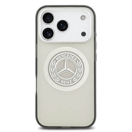 Mercedes-Benz Mercedes-Benz iPhone 17 Pro/iPhone 18 Pro Coque arrière MagSafe Double couche Logo vintage - Gris