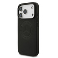 Mercedes-Benz Mercedes-Benz iPhone 17 Pro/iPhone 18 Pro Coque arrière Cuir véritable MagSafe Logo vintage - Noir