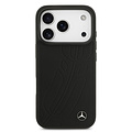 Mercedes-Benz Mercedes-Benz iPhone 17 Pro/iPhone 18 Pro Coque arrière Cuir véritable MagSafe Grande feuille de laurier - Noir