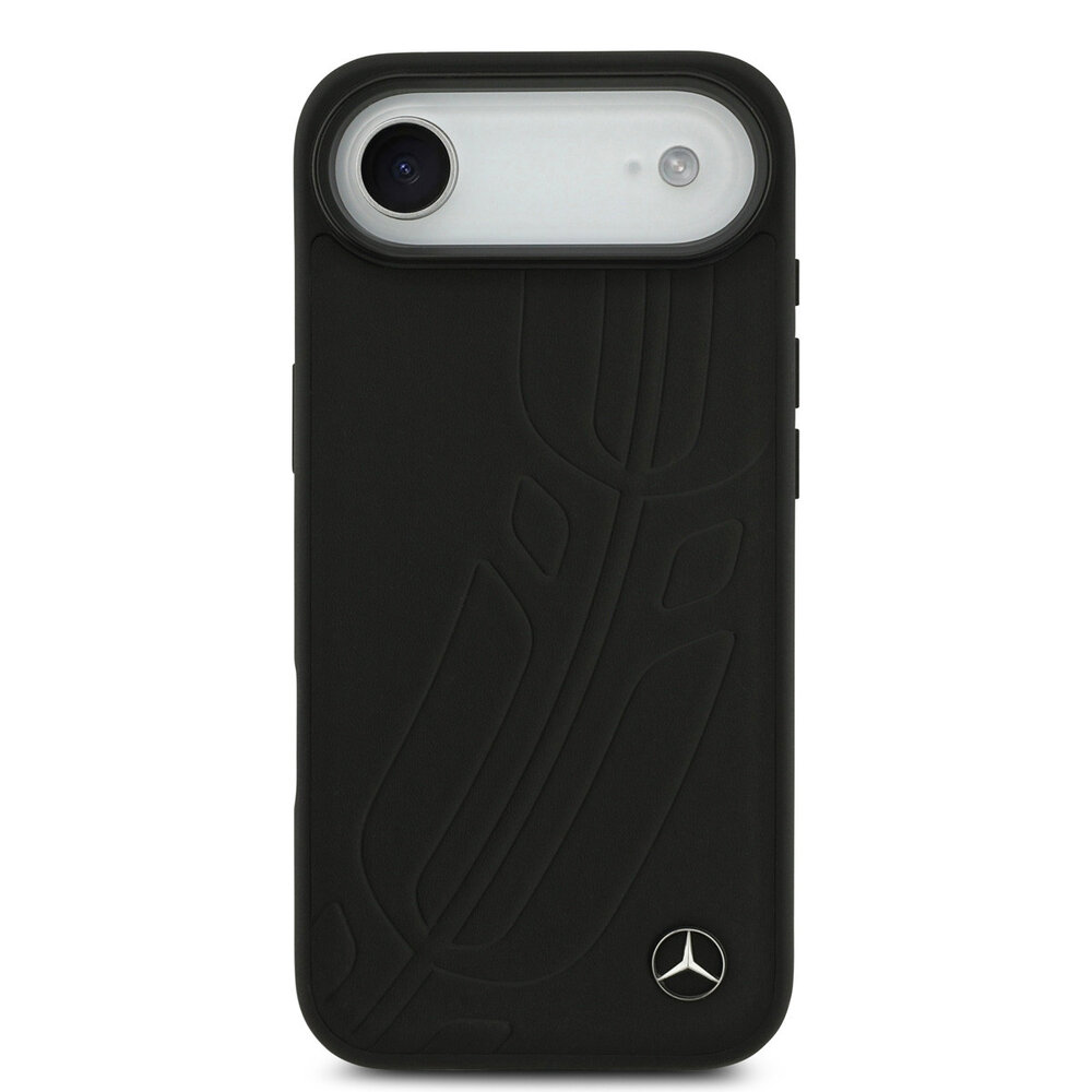 Mercedes-Benz Mercedes-Benz iPhone 17 Air Backcover hoesje - Genuine Leather - Magsafe - Large Laurel Leave - Zwart Mercedes-Benz Mercedes-Benz iPhone 17 Air Backcover hoesje - Genuine Leather - Magsafe - Large Laurel Leave - Zwart