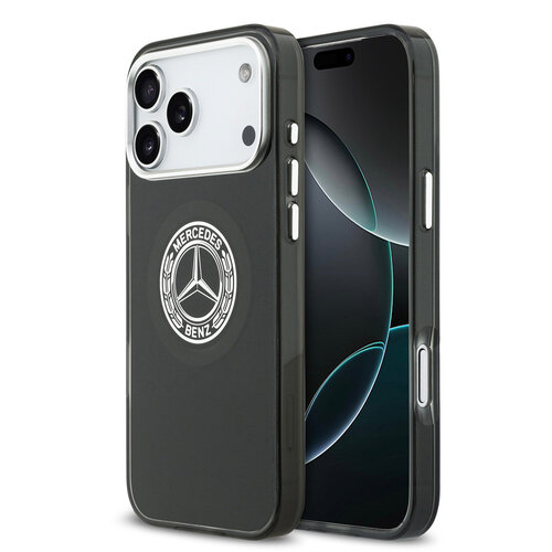 Mercedes-Benz Mercedes-Benz iPhone 17 Pro Max/iPhone 18 Pro Max Coque arrière MagSafe Double couche Logo vintage - Noir