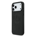 Mercedes-Benz Mercedes-Benz iPhone 17 Pro Max/iPhone 18 Pro Max Coque arrière Cuir véritable MagSafe Logo vintage - Noir