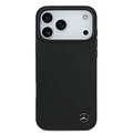 Mercedes-Benz Mercedes-Benz iPhone 17 Pro Max/iPhone 18 Pro Max Coque arrière Cuir véritable MagSafe Grande feuille de laurier - Noir