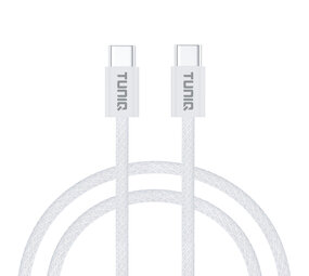 TUNIQ TUNIQ USB-C vers USB-C Câble 100cm - 60W - Blanc TUNIQ TUNIQ USB-C vers USB-C Câble 100cm - 60W - Blanc