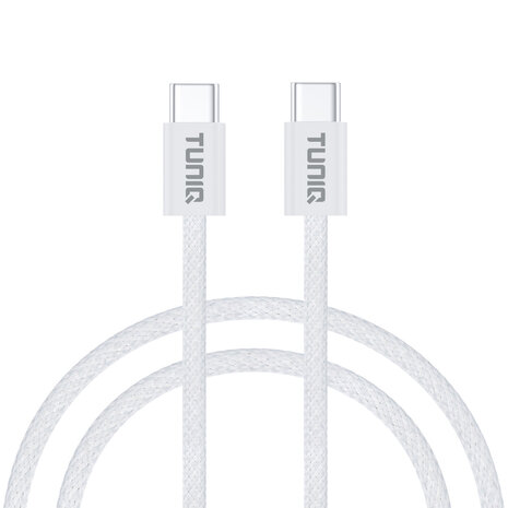 TUNIQ TUNIQ USB-C vers USB-C Câble 100cm - 60W - Blanc TUNIQ TUNIQ USB-C vers USB-C Câble 100cm - 60W - Blanc