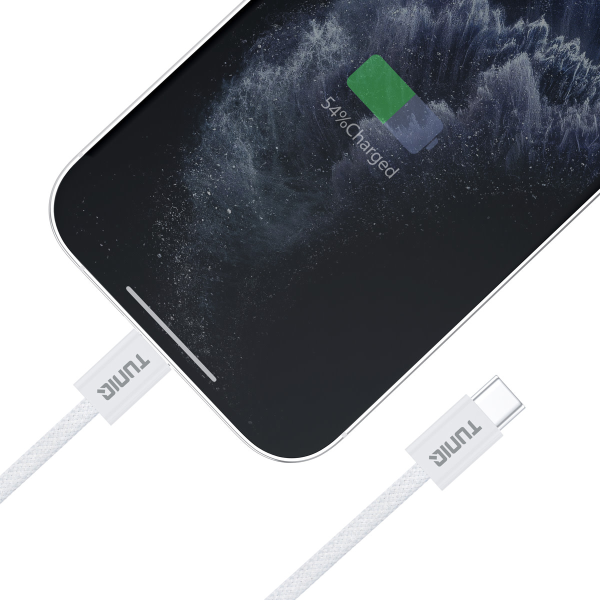 TUNIQ TUNIQ USB-C naar USB-C Kabel 100cm - 60W - Wit, foto 3 van 4