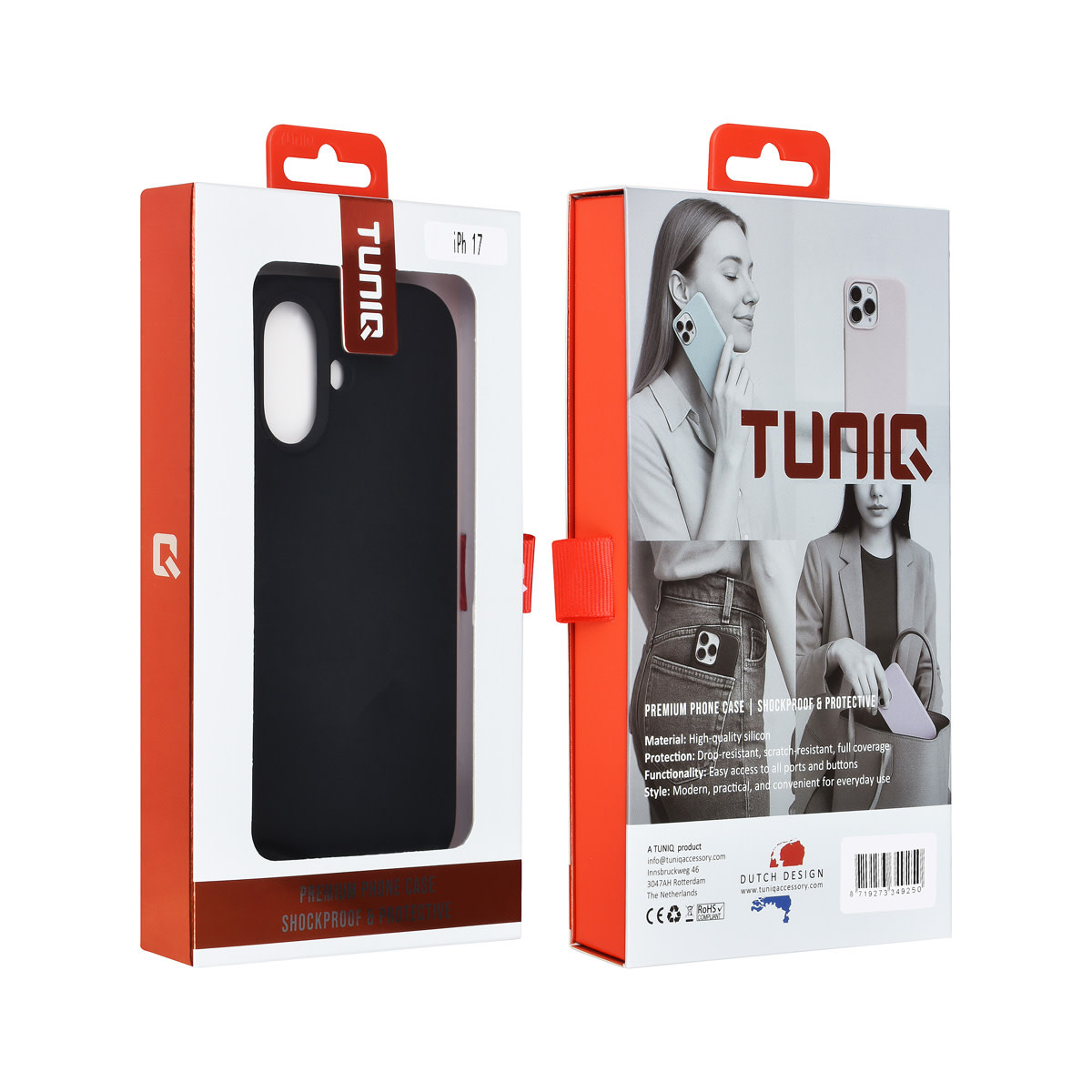 TUNIQ TUNIQ iPhone 17 Backcover hoesje - Premium Liquid Silicon - Zwart, foto 3 van 6