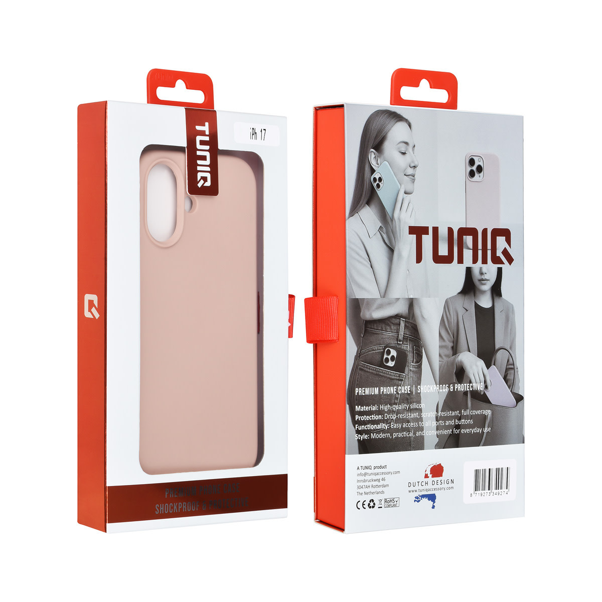 TUNIQ TUNIQ iPhone 17 Backcover hoesje - Premium Liquid Silicon - Roze, foto 3 van 6