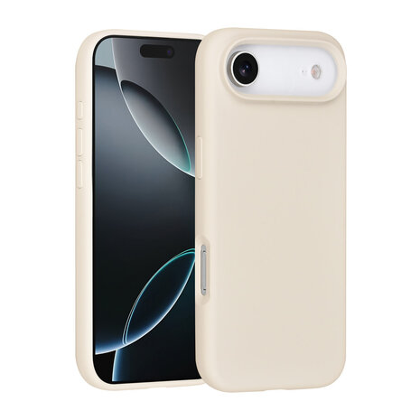TUNIQ TUNIQ iPhone 17 Air Back-Cover hul - Premium Liquid Silicon - Beige TUNIQ TUNIQ iPhone 17 Air Back-Cover hul - Premium Liquid Silicon - Beige