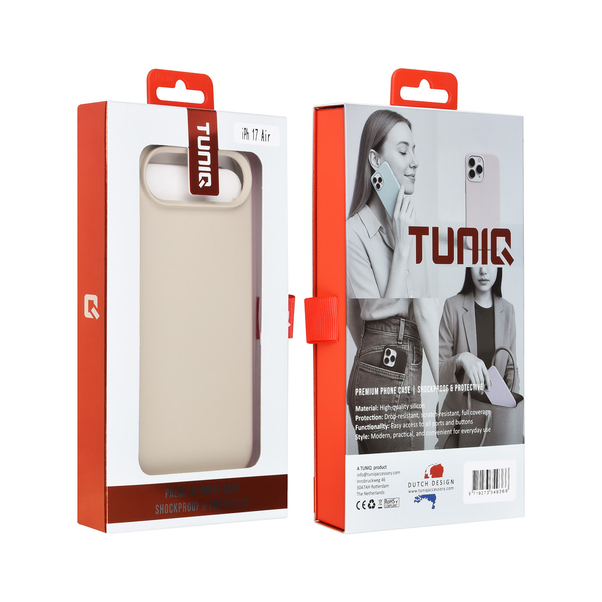 TUNIQ TUNIQ iPhone 17 Air Backcover hoesje - Premium Liquid Silicon - Beige, foto 3 van 3