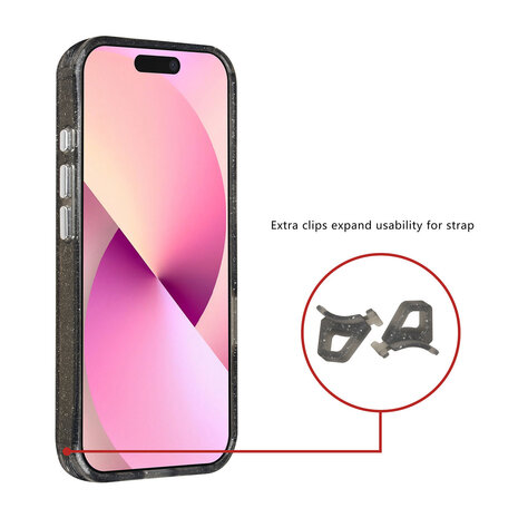 TUNIQ TUNIQ iPhone 17 Back-Cover hul - Magsafe - Glitter - Hanger - Schwarz TUNIQ TUNIQ iPhone 17 Back-Cover hul - Magsafe - Glitter - Hanger - Schwarz