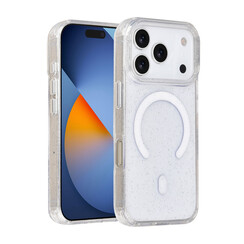 TUNIQ iPhone 17 Pro/iPhone 18 Pro Backcover hoesje - Magsafe - Glitter - Hanger - Transparant