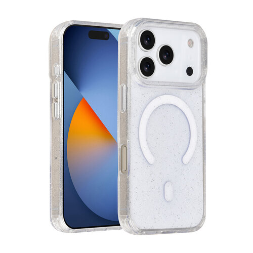 TUNIQ TUNIQ iPhone 17 Pro/iPhone 18 Pro Coque arrière MagSafe Paillettes Pendentif - Transparent