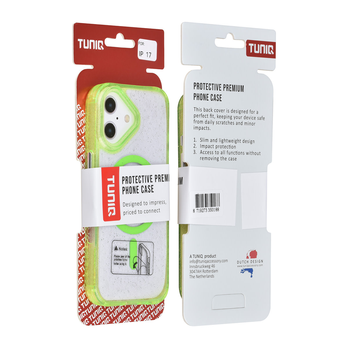 TUNIQ TUNIQ iPhone 17 Backcover hoesje - Magsafe - Glitter - Hanger - Groen, foto 3 van 3