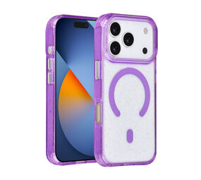 TUNIQ TUNIQ iPhone 17 Pro Backcover hoesje - Magsafe - Glitter - Hanger - Paars TUNIQ TUNIQ iPhone 17 Pro Backcover hoesje - Magsafe - Glitter - Hanger - Paars