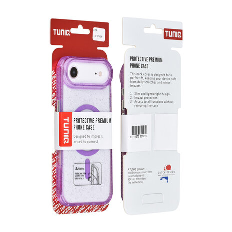 TUNIQ TUNIQ iPhone 17 Air Back-Cover hul - Magsafe - Glitter - Hanger - Lila TUNIQ TUNIQ iPhone 17 Air Back-Cover hul - Magsafe - Glitter - Hanger - Lila