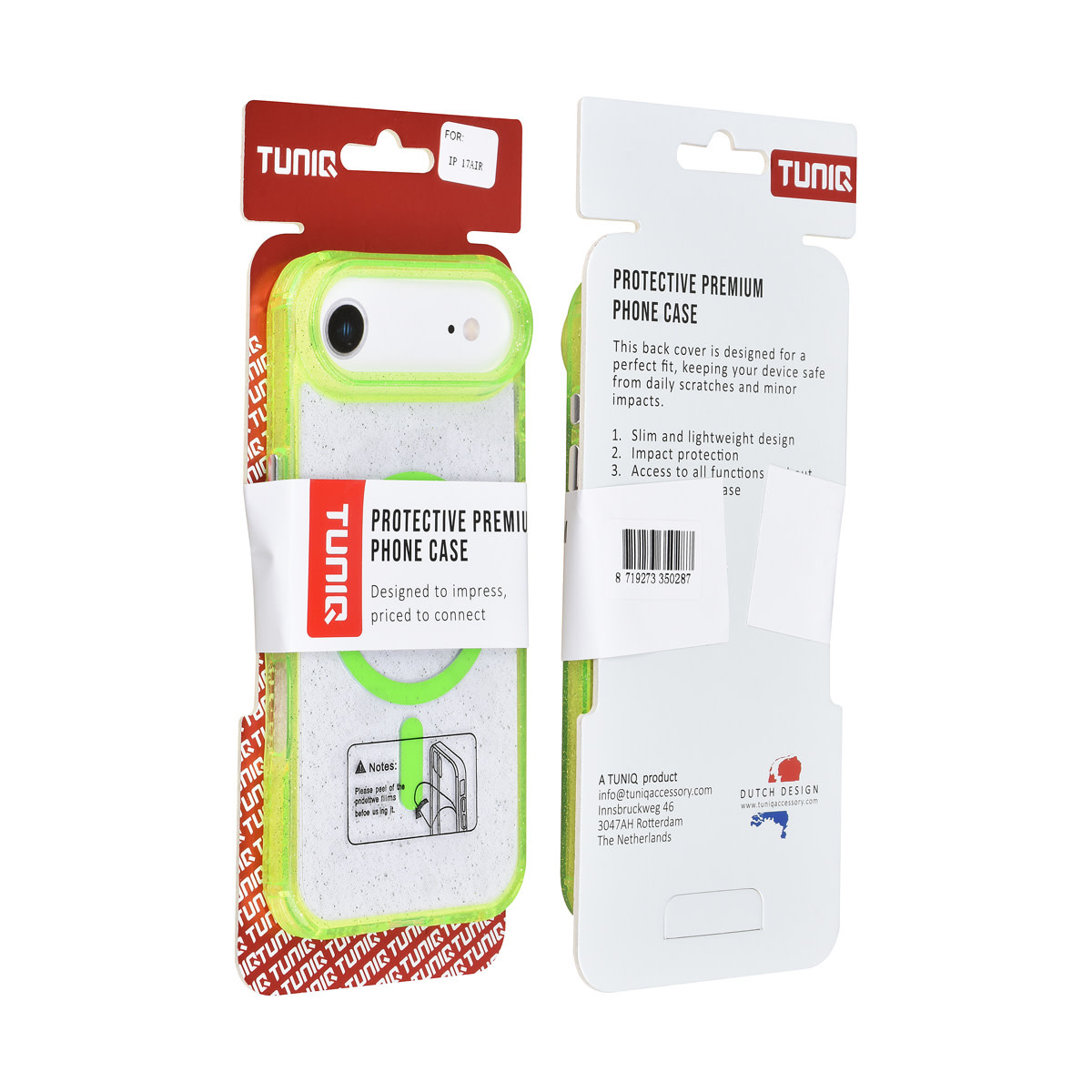 TUNIQ TUNIQ iPhone 17 Air Backcover hoesje - Magsafe - Glitter - Hanger - Groen, foto 3 van 3