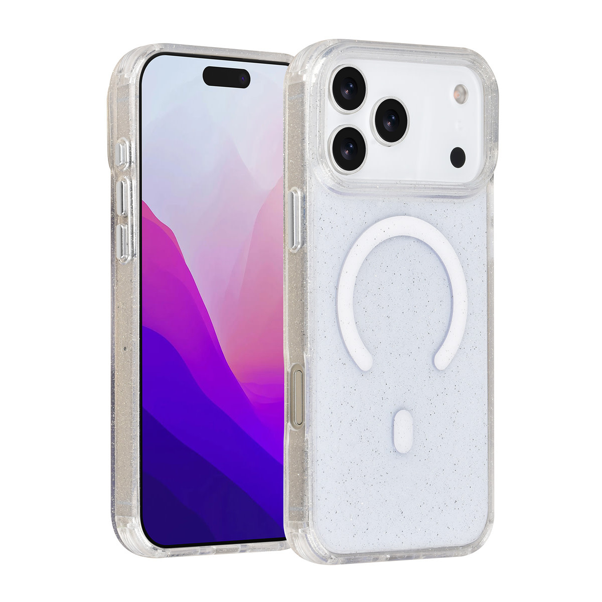 TUNIQ TUNIQ iPhone 17 Pro Max Backcover hoesje - Magsafe - Glitter - Hanger - Transparant