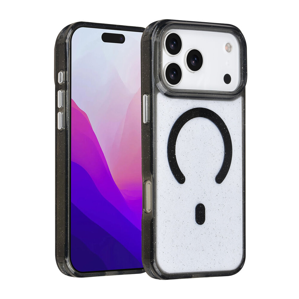 TUNIQ TUNIQ iPhone 17 Pro Max Back-Cover hul - Magsafe - Glitter - Hanger - Schwarz TUNIQ TUNIQ iPhone 17 Pro Max Back-Cover hul - Magsafe - Glitter - Hanger - Schwarz