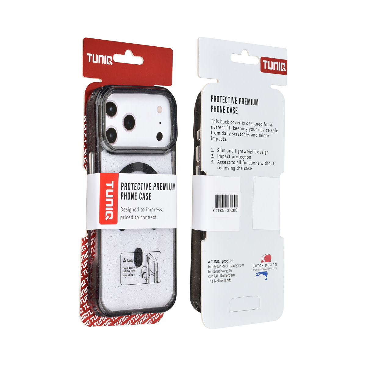 TUNIQ TUNIQ iPhone 17 Pro Max Backcover hoesje - Magsafe - Glitter - Hanger - Zwart, foto 3 van 3