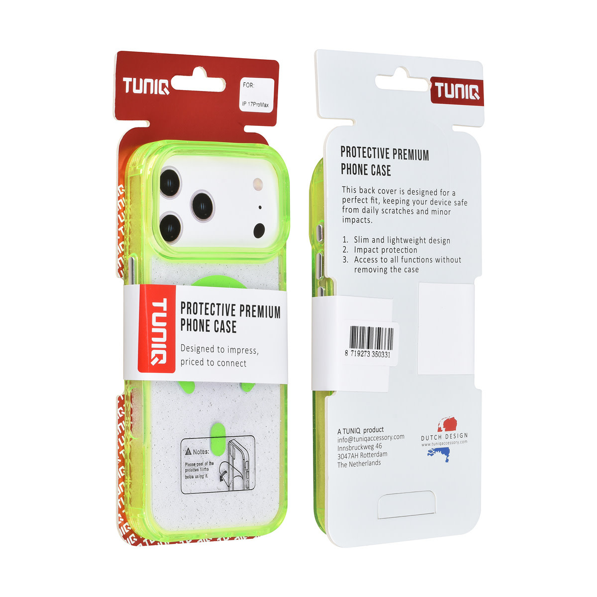 TUNIQ TUNIQ iPhone 17 Pro Max Backcover hoesje - Magsafe - Glitter - Hanger - Groen, foto 3 van 3