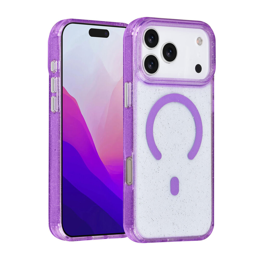 TUNIQ TUNIQ iPhone 17 Pro Max Backcover hoesje - Magsafe - Glitter - Hanger - Paars TUNIQ TUNIQ iPhone 17 Pro Max Backcover hoesje - Magsafe - Glitter - Hanger - Paars