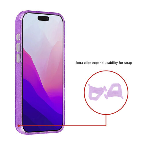 TUNIQ TUNIQ iPhone 17 Pro Max/iPhone 18 Pro Max Handyhülle MagSafe Glitzer Anhänger - Violett