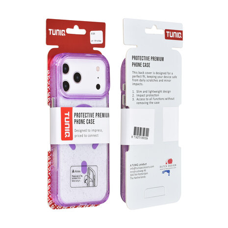 TUNIQ TUNIQ iPhone 17 Pro Max Backcover hoesje - Magsafe - Glitter - Hanger - Paars TUNIQ TUNIQ iPhone 17 Pro Max Backcover hoesje - Magsafe - Glitter - Hanger - Paars
