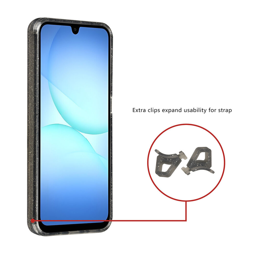 TUNIQ TUNIQ Galaxy A17 Back-Cover hul - Magsafe - Glitter - Hanger - Schwarz TUNIQ TUNIQ Galaxy A17 Back-Cover hul - Magsafe - Glitter - Hanger - Schwarz