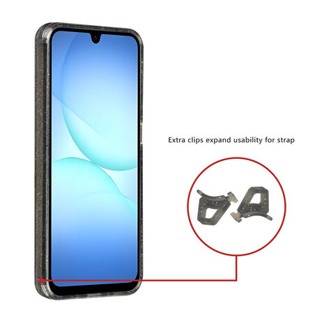 TUNIQ TUNIQ Galaxy A17 Back cover coque - Magsafe - Glitter - Hanger - Noir TUNIQ TUNIQ Galaxy A17 Back cover coque - Magsafe - Glitter - Hanger - Noir