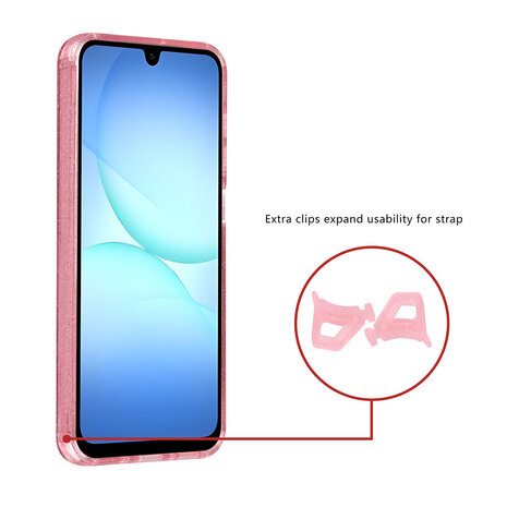 TUNIQ TUNIQ Galaxy A17 Back cover coque - Magsafe - Glitter - Hanger - Rose TUNIQ TUNIQ Galaxy A17 Back cover coque - Magsafe - Glitter - Hanger - Rose