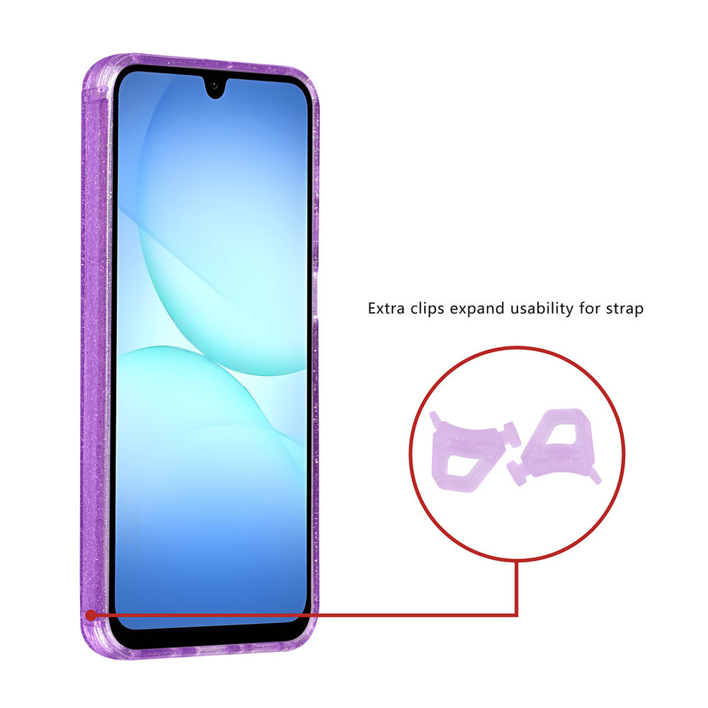 TUNIQ TUNIQ Galaxy A17 Back-Cover hul - Magsafe - Glitter - Hanger - Lila TUNIQ TUNIQ Galaxy A17 Back-Cover hul - Magsafe - Glitter - Hanger - Lila