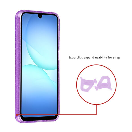 TUNIQ TUNIQ Galaxy A17 Back-Cover hul - Magsafe - Glitter - Hanger - Lila TUNIQ TUNIQ Galaxy A17 Back-Cover hul - Magsafe - Glitter - Hanger - Lila