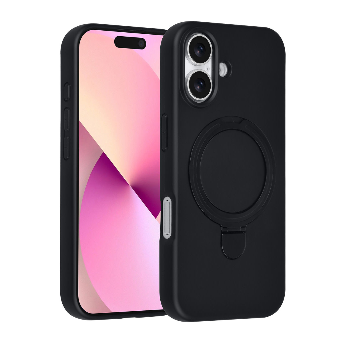 TUNIQ TUNIQ iPhone 17 Backcover hoesje - Magsafe With Ring Stand - Hanger - Zwart