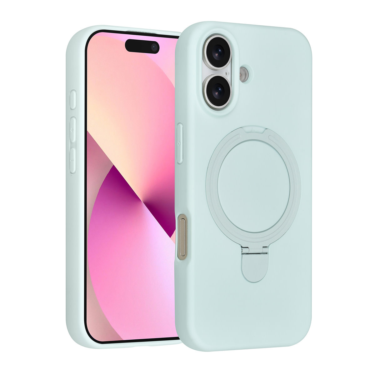 TUNIQ TUNIQ iPhone 17 Backcover hoesje - Magsafe With Ring Stand - Hanger - Mint Green
