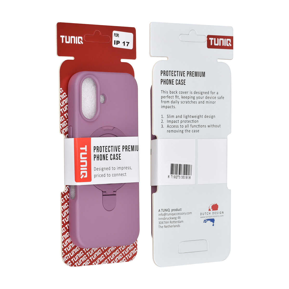 TUNIQ TUNIQ iPhone 17 Backcover hoesje - Magsafe With Ring Stand - Hanger - Sunset Purple, foto 3 van 3