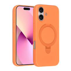TUNIQ iPhone 17 Back cover case - Magsafe With Ring Stand - Hanger - Tangerine Orange