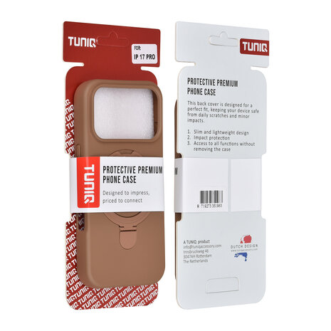 TUNIQ TUNIQ iPhone 17 Pro Back cover case - Magsafe With Ring Stand - Hanger - Desert Brown TUNIQ TUNIQ iPhone 17 Pro Back cover case - Magsafe With Ring Stand - Hanger - Desert Brown